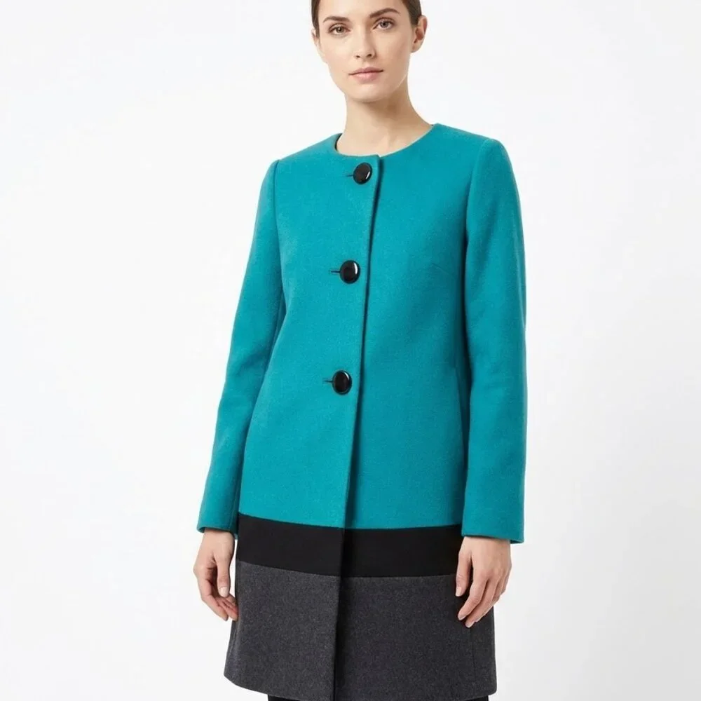 Kate Spade New York Colorblock  “Garby” Wool Coat Size 4